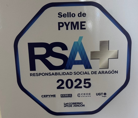 Sello RSA Plus, Responsabilidad Social de Aragón, categoría PYME, vigente hasta 2026